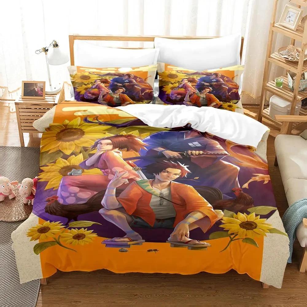 

Samurai Champloo Bedding Set Single Twin Full Queen King Size Aldult Duvetcover 3D Anime Bed Sheet Set for Boys Bedroom EU single(135x200cm)