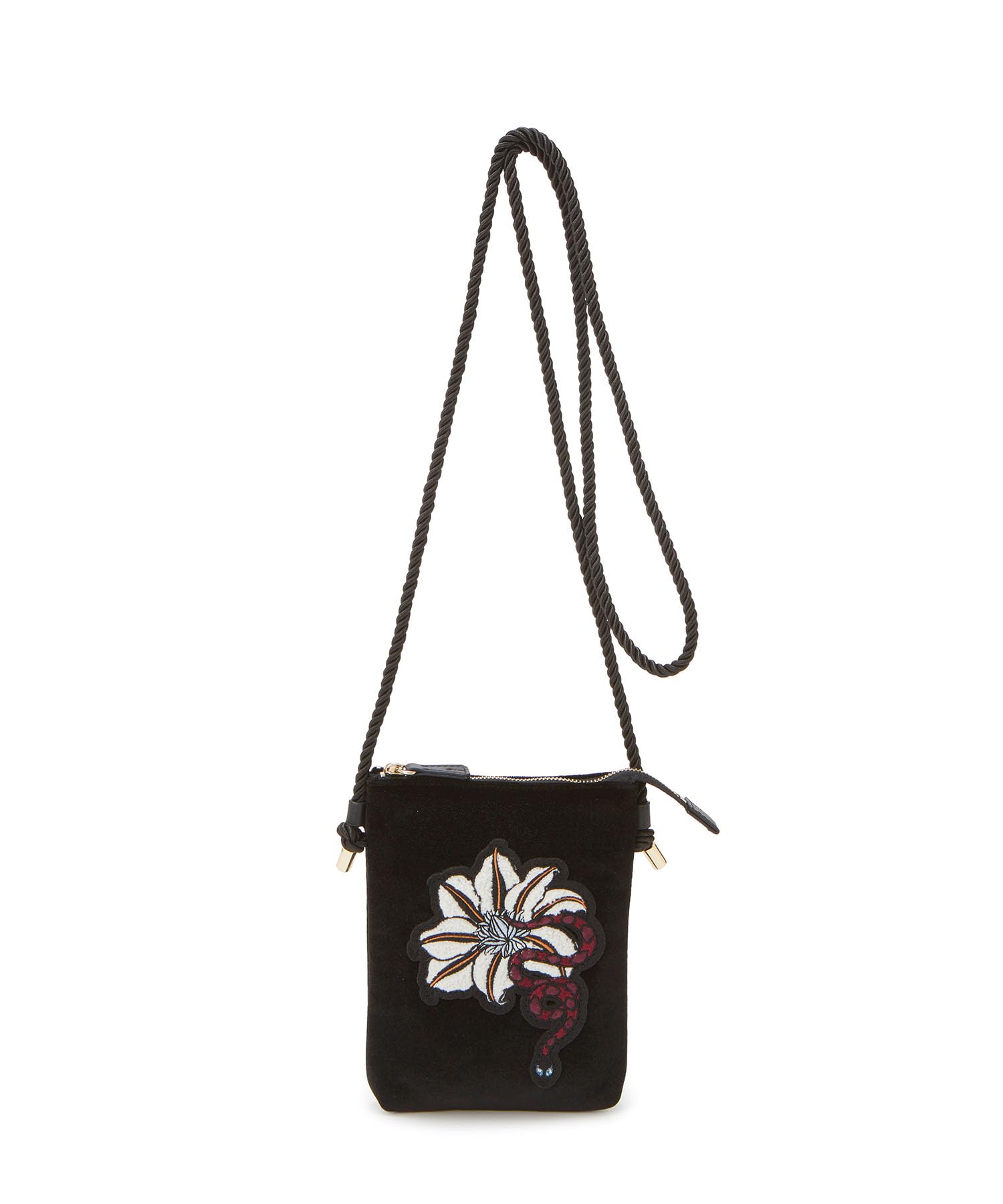 

MIHO MURAKAMI Collaboration Velor Shoulder Bag Pochette 503063000423 White [Topkapi] Women s