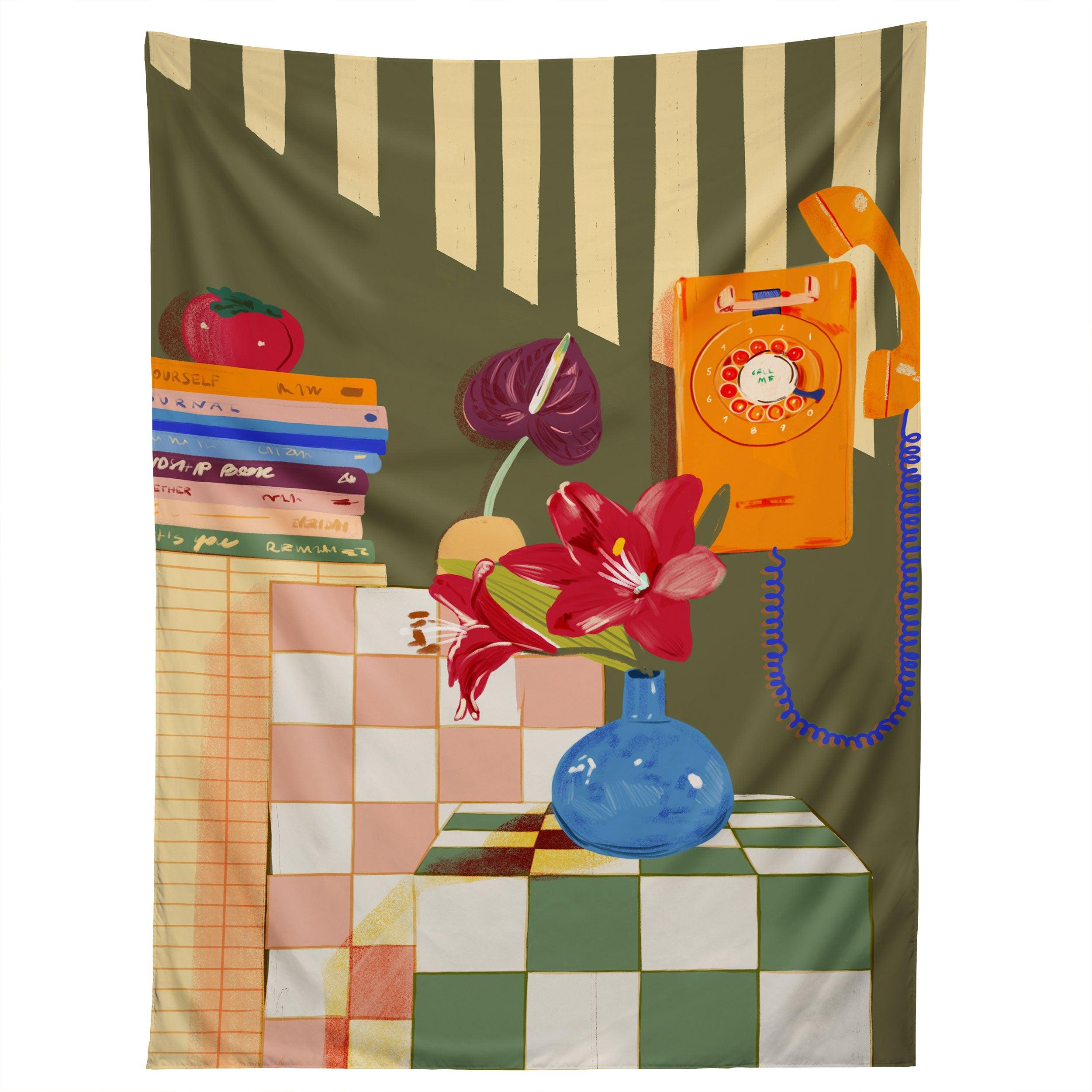 TELEPHONE STILL LIFE tapestry 75x100