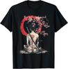 Japanese Samurai Girl Sakura Cherry Blossom Japanese Geisha T-Shirt