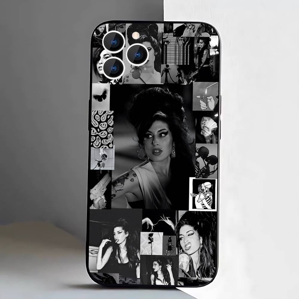 A-Amy Winehouse Phone Case For iPhone 17,16,15,14,13,12,Pro,Max,Plus,E,SE4,Air,Mini Black Soft Box