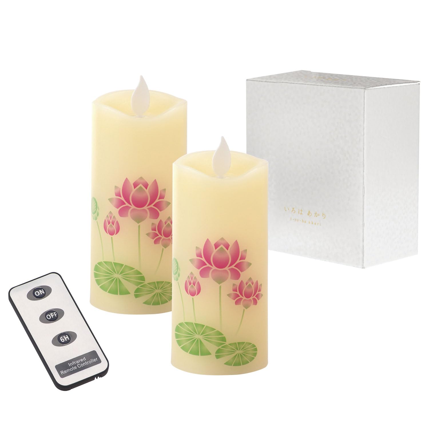 

Kameyama Gift Irohaakari S Lotus LED Candle Compact Size Gift Candle