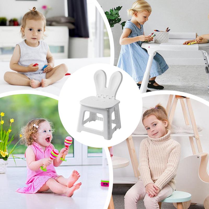 Step Stool For Kids Bunny Dinosaur Foldable Step Stool With Back Support Thickened Decorative Small Sitting Stool For Home