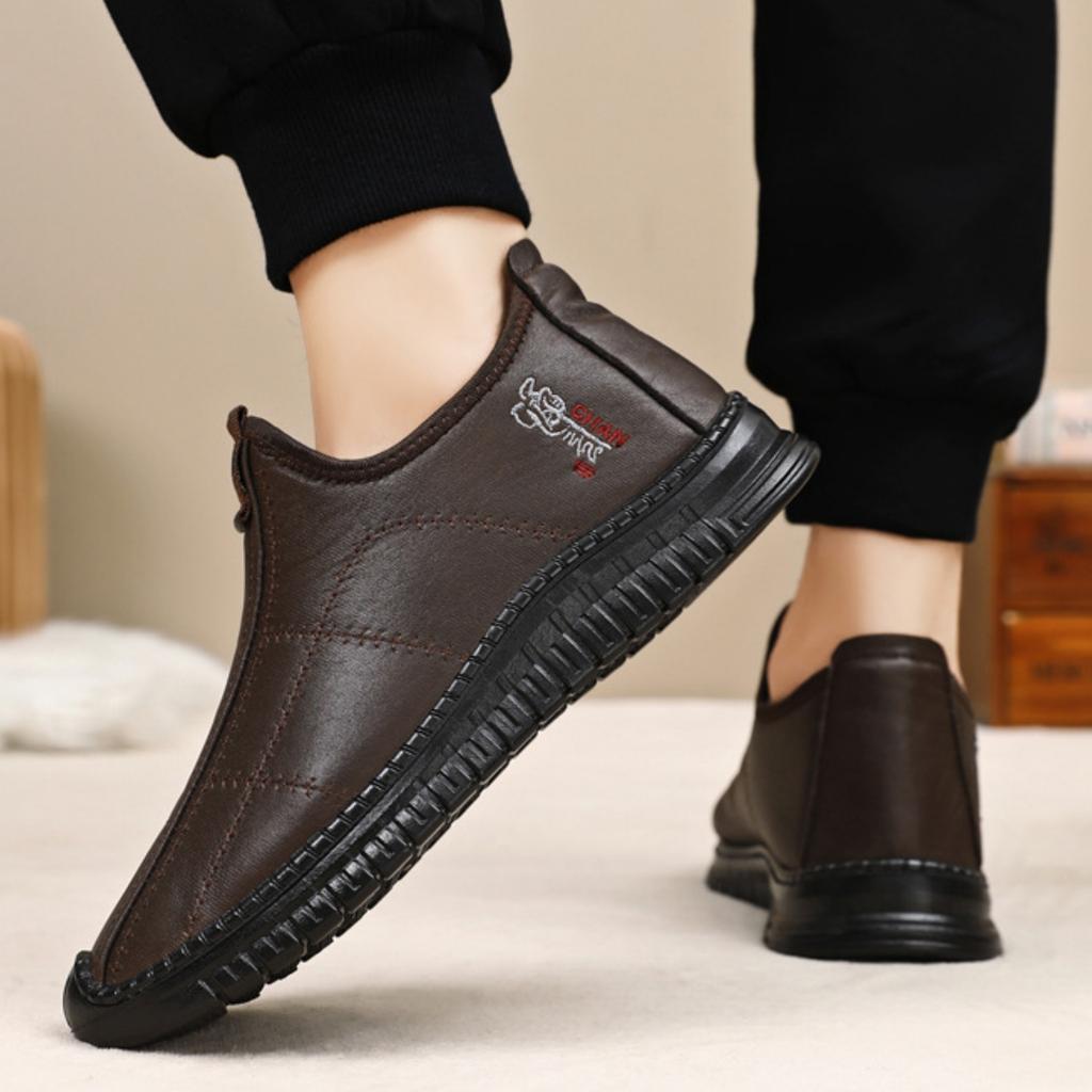 Men's Leather Boots with for Winter Cold Short Boots