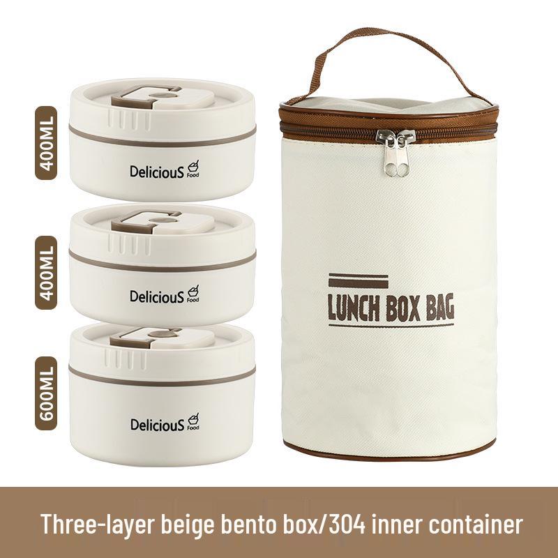 304 Edelstahl Isolierte Runde Bento Box - Tragbare & Abnehmbare Lunchbox