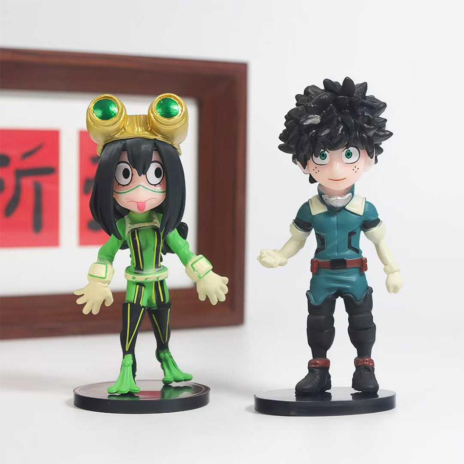 6 Pcs My Hero Academia Q-version Cute Midoriya Izuku Tsuyu Asui Todoroki So Figurines Model Ornaments Kids Gift