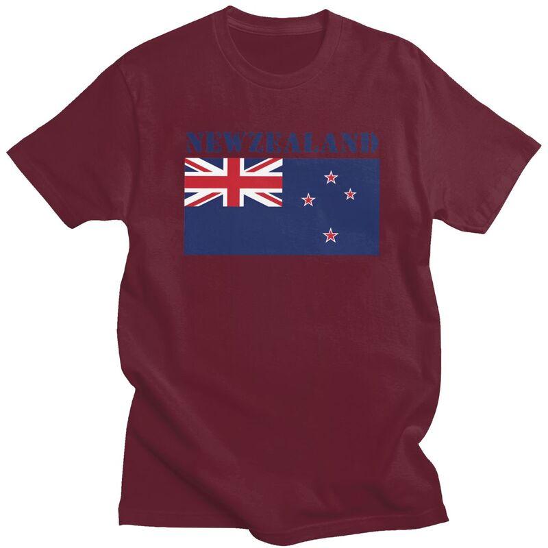 Custom New Zealand Flag T Shirt for Men Pure Cotton Tshirt Casual Tee Tshirt Clothing