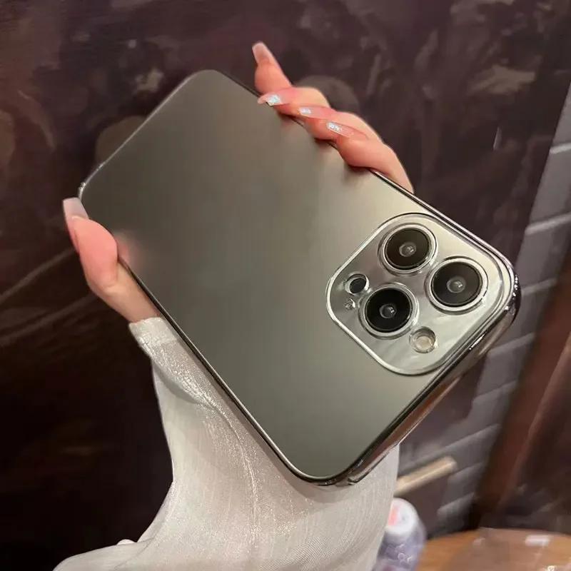 Husă de telefon premium colorată potrivită pentru iPhone 16 15 14 13 promax 12 11 anti-amprentă carcasă dură din PC galvanizată