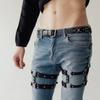 Man Leather Leg Harness Adjustable Fetish Gay Clothing Sexual Body Bdsm Bondage Cage Harness Belts Slave Rave Costumes for Sex