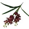 One Artificial Cymbidium Orchid Branch Two Forks 3D Print Latex Phaenopsis Flower