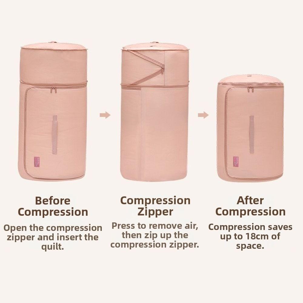 Moisture-proof Cylinder Quilt Storage Bag Dustproof Large Cylinder Luggage Packing Bag With Zipper Space Saving