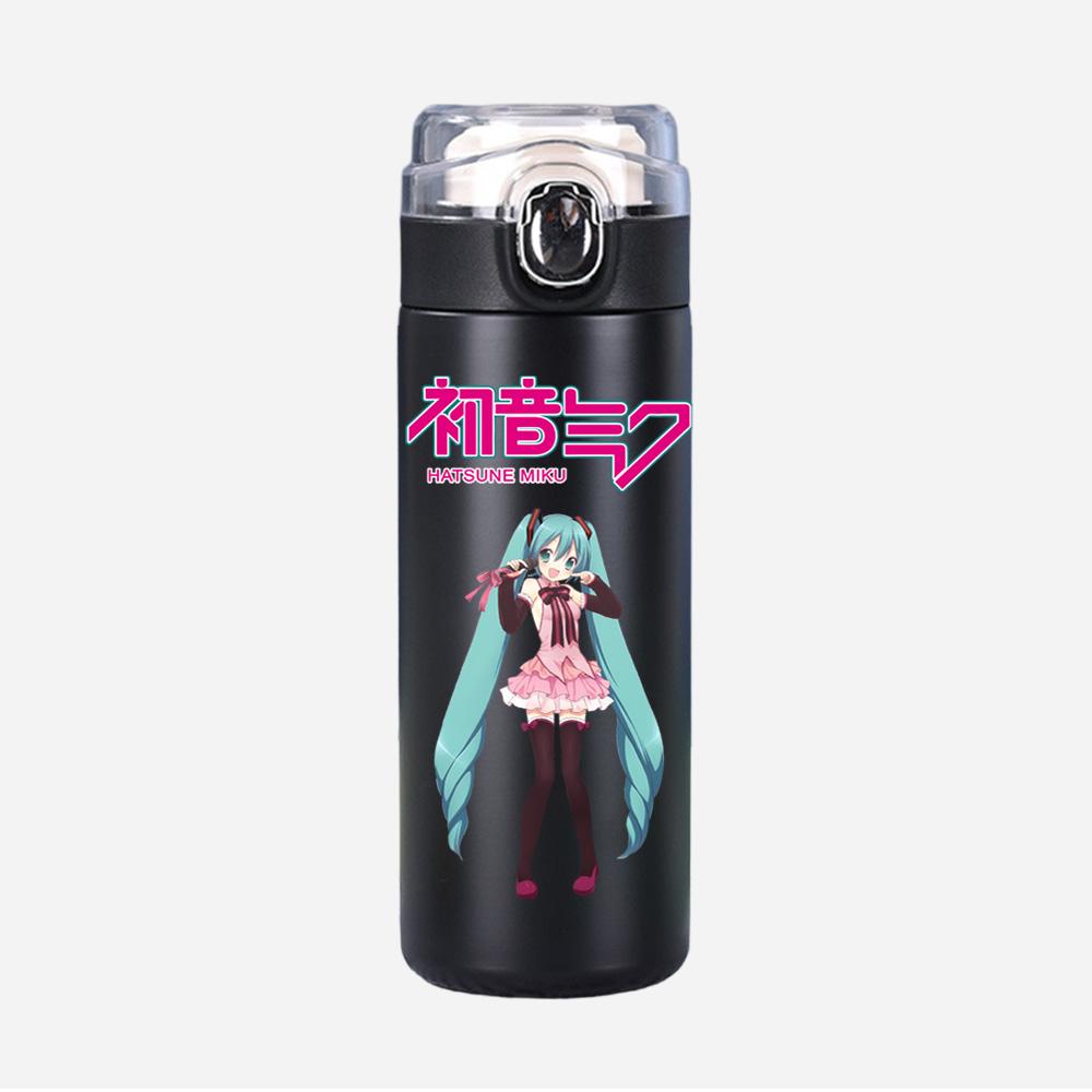 Tazza Termica Stampata Anime Hatsune Miku Portatile Acciaio Inossidabile 400ml Borraccia Anti-perdita Tazza da Campeggio Regalo