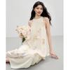 Qiushui Yiren Elegantes ärmelloses Blumenkleid