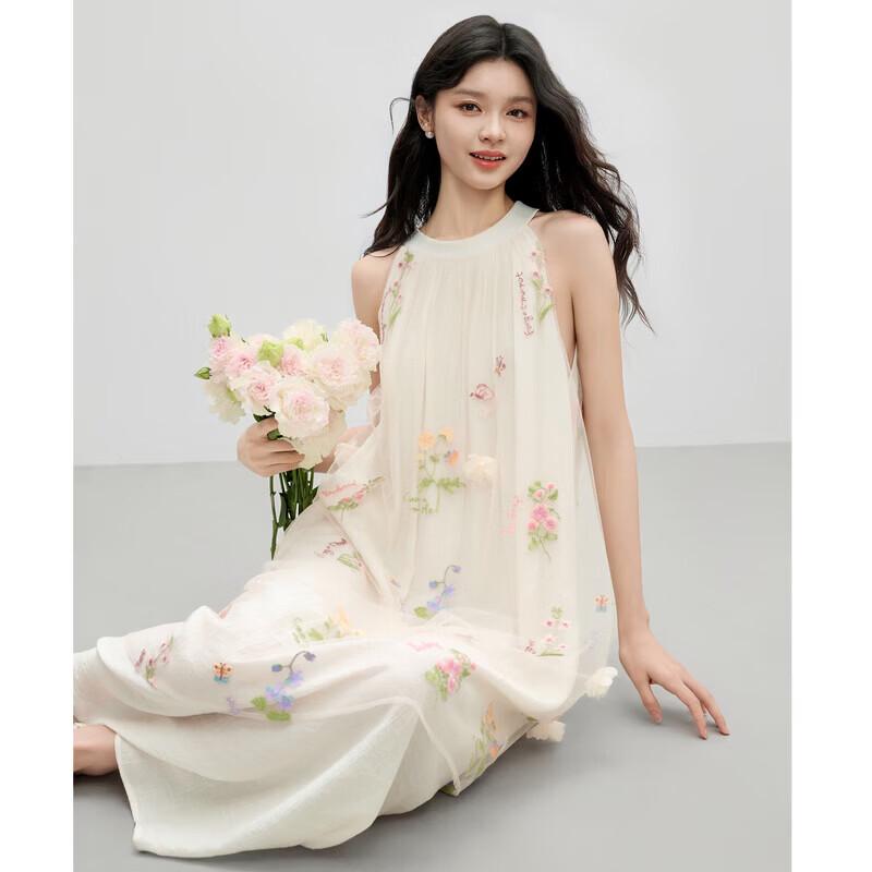 Qiushui Yiren Elegant Floral Sleeveless Dress