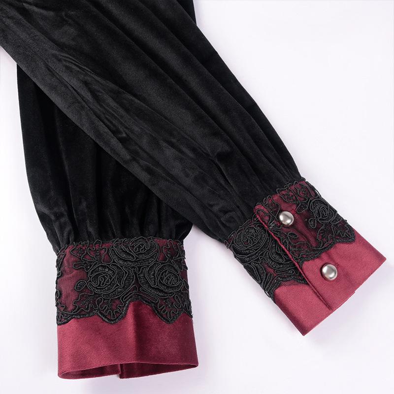 Men’s Halloween Medieval Costume Lace Pleated Shirt