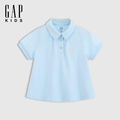 Girls' Embroidered Logo Puff Sleeve Polo T-Shirt