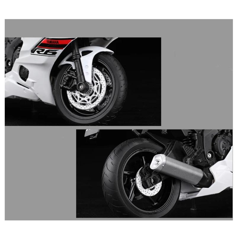 WELLY 1/12 Yamaha YZF-R6 Alloy Motorcycle Model Diecast Toy Cars Toys Racing Car Models for Childrens Vehicles Collection Gifts