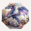 1pc Fantasy Dragon Amidst Flowers and Clouds Automatic Opening and Closing Umbrella R049