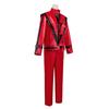 Michael Jackson Cosplay Costume Red Leather Jacket And Pants For Stage Performers