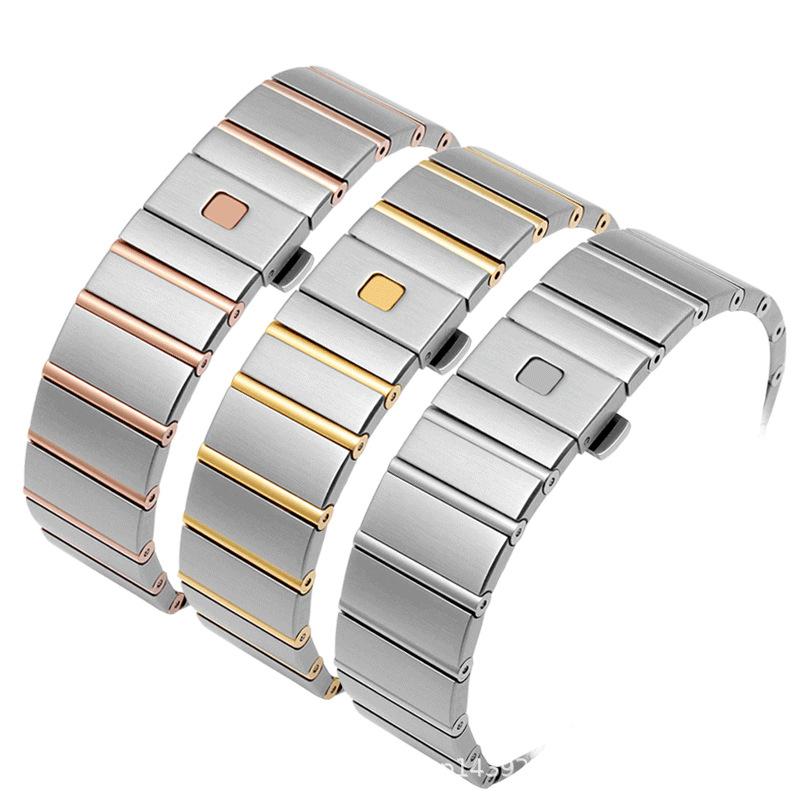 For Omega Double Eagle Steel Strap Constellation Series Bracelet Men's and Women's Watch Band Metal Accessories 17MM 23MM 25MM