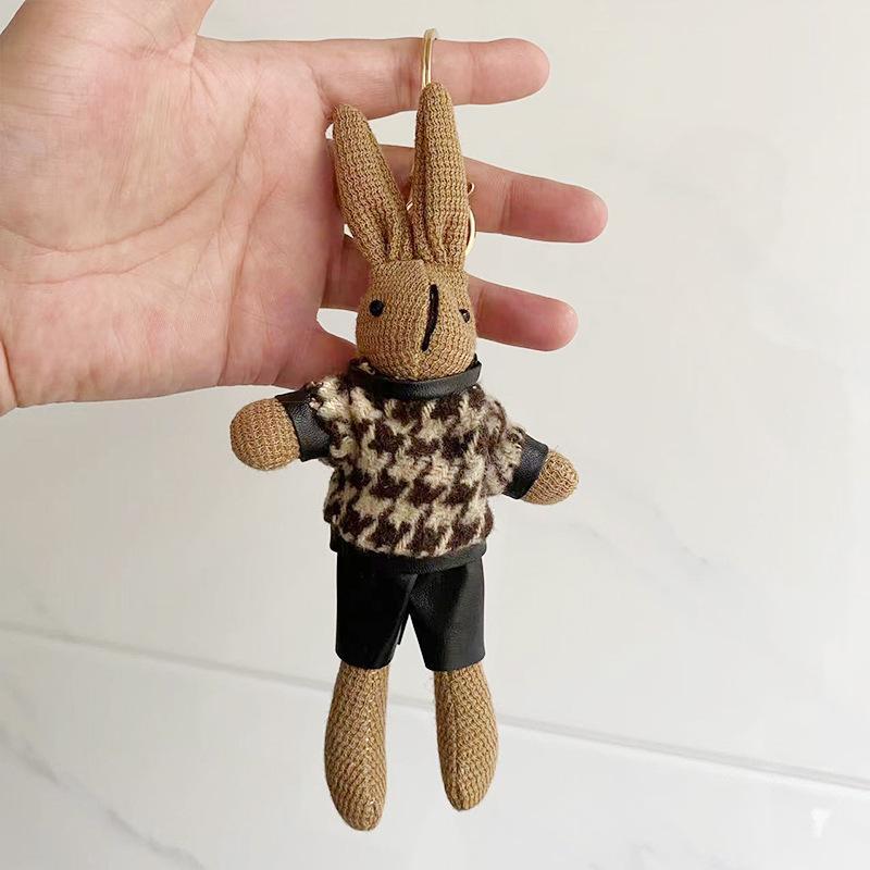 19cm Cute Easter Bunny Plushie Pendant Baby Plush Toy Keychain Doll School Bag Handbag Small Pendant Stuffed Toy