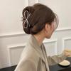 1pc Elegant Bow Shaped Metallic Hair Claw Minimalist Silver Design Perfect Chic Daily Updos Looks Sophisticated Hair Accessories