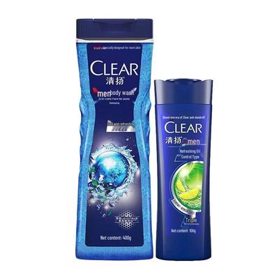 Clear Men's Cool Refreshing Oil Control Body Wash & Shampoo Set