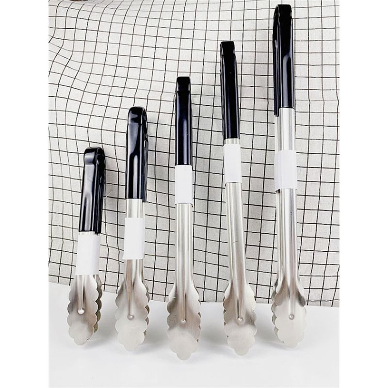 

304 Stainless Steel Tongs, Barbecue Tongs, Extended Tongs for Fried Food, Steak Tongs, Bun and Bread Food Tongs 12inch Total Length 30cm (Net Weight 155g)