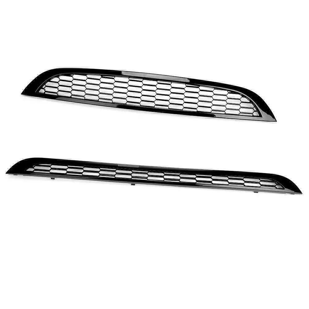 2Pcs Front Upper & Lower Grille Honeycomb Mesh Grille Cover Compatible With MINI One&COOPER R50 R52 R53 51137026202 51137133847