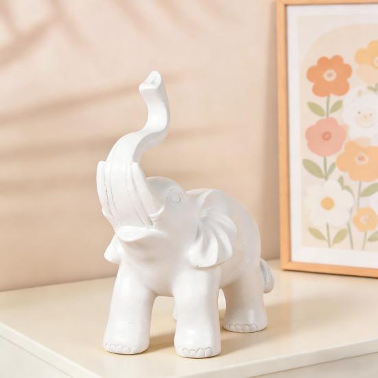 Elephant Ornament Black Golden Animal Design Resin Figurine Symbolizing Good Luck Strength Wisdom Elephant Sculpture