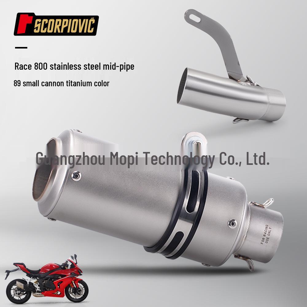 CY 800 Edelstahl Motorrad Auspuff Mittel-Heckteil-Kit, Einfache Installation