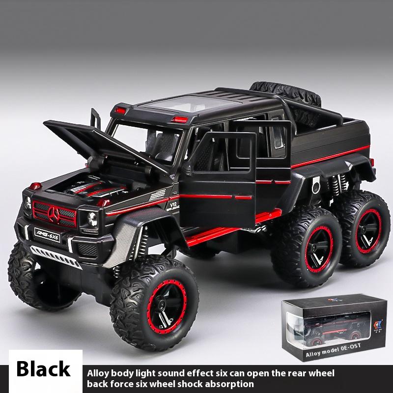 1/22 Boxed Large Benz G63 6X6 Car Model, Metal Die-cast Off-road Vehicle Collection Ornaments Sound and Light Children's Toy Car Gift