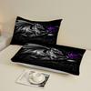Black Dragon Purple Flower 3D Print Fitted Sheet Set 100% Polyester Mattress Covers Breathable Bedding Set With 2 Pillowcases