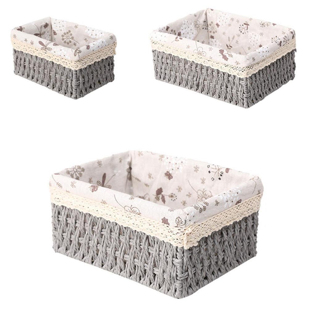 Storage /Wicker Basket Set For Kitchen, Bathroom, Bedroom, 3 . / Basket In