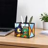 Multi Purpose Desktop Organizer Stained Glass Style Pen Holder, Unique Acrylic Organizer, 3D Exquisite Art Ornament Embossed Relief Pattern