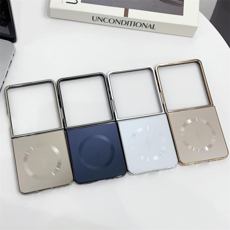Placcatura Elettrolitica Opaca per Custodia Magnetica Magsafe per Samsung Galaxy Z Flip 7 6 5 4 Flip7 FE Cover Protettiva Ricarica Wireless