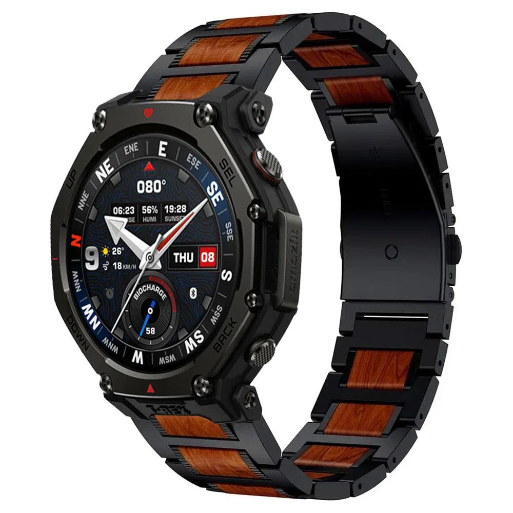 22mm Metal Rosewood Strap For Amazfit T-Rex3 Pro 48mm/Bip 6-5 High-end Adjustable Watchband For Huawei Watch GT6-5-4 46mm Correa