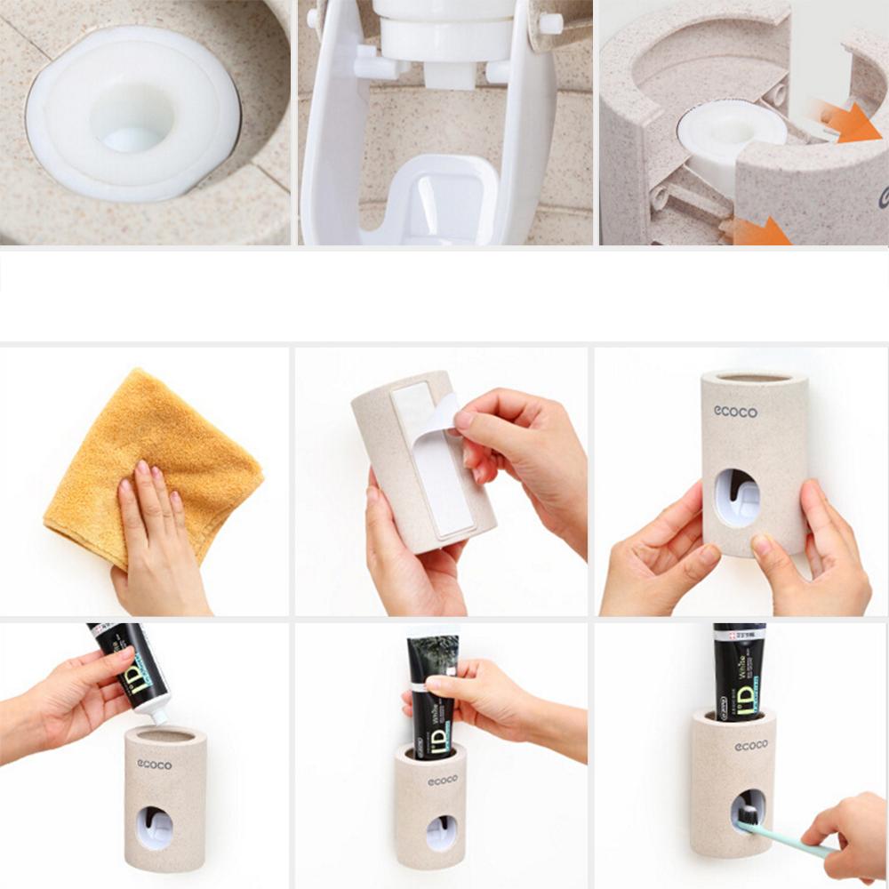 Toothbrush Holder Toothpaste Squeezers Wall Mount Stand Bathroom Accessories Automatic Toothpaste Dispenser Creative Bathroom Tool