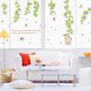 Green Leaf 3D Wall Sticker: Creative TV & Sofa Background Decoration