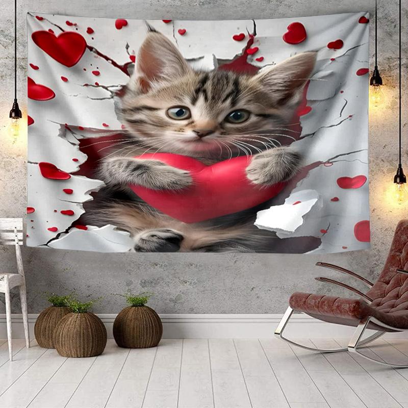 Crystal Cats Fantasy Tapestry Room Decoration Wall Hanging for Living Room Bedroom, dormitory, Birthday and Christmas gifts