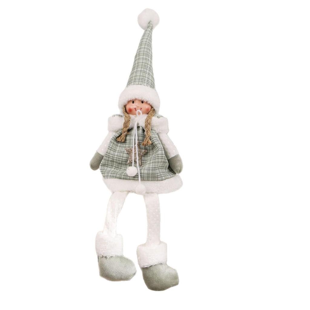 LED Christmas Angel Doll with Retractable Legs - Cute Holiday Elf Decoration