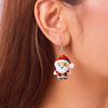 Weihnachten Cartoon Weihnachtsmann Hängeohrringe für Damen Niedliche Katze Rentier Schneemann Waschbär Kalb Schmetterling Acryl Ohrring Party Schmuck Geschenk