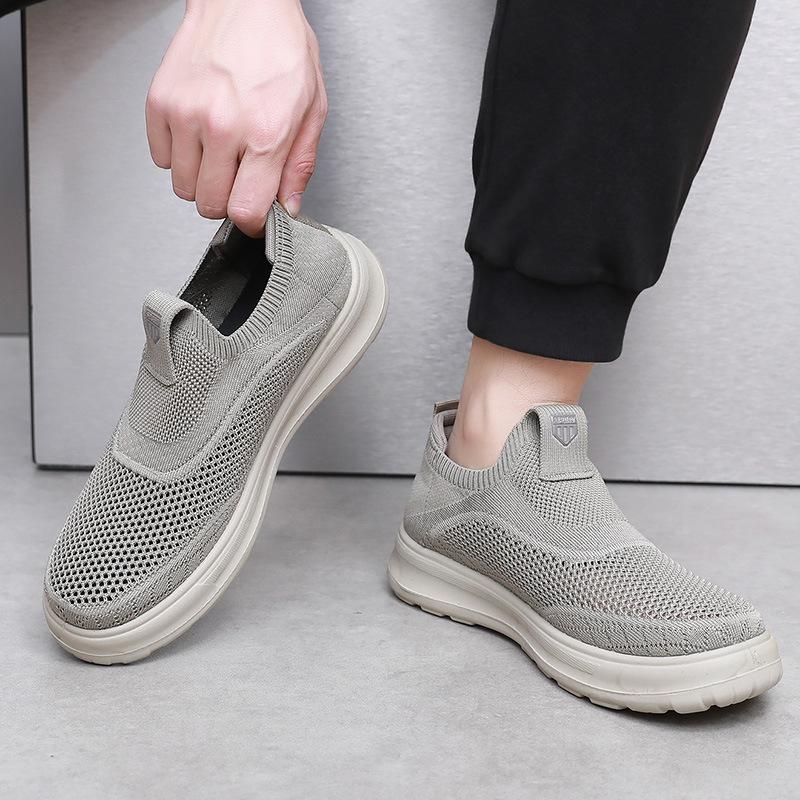 Shoes men's 2025 summer new men's casual soft-soled wear-resistant mesh shoes versatile one-pedal breathable men's shoes