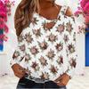 Women Plus Size White Floral Printed Asymmetric Cutout Neck Cold Shoulder Long Sleeve Fitted Top