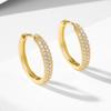 Fashion Jewelry Hoop Earrings S925 Sterling Silver Gold Plated Micro Pave Cz Zircon Women Huggie Earring for Gift