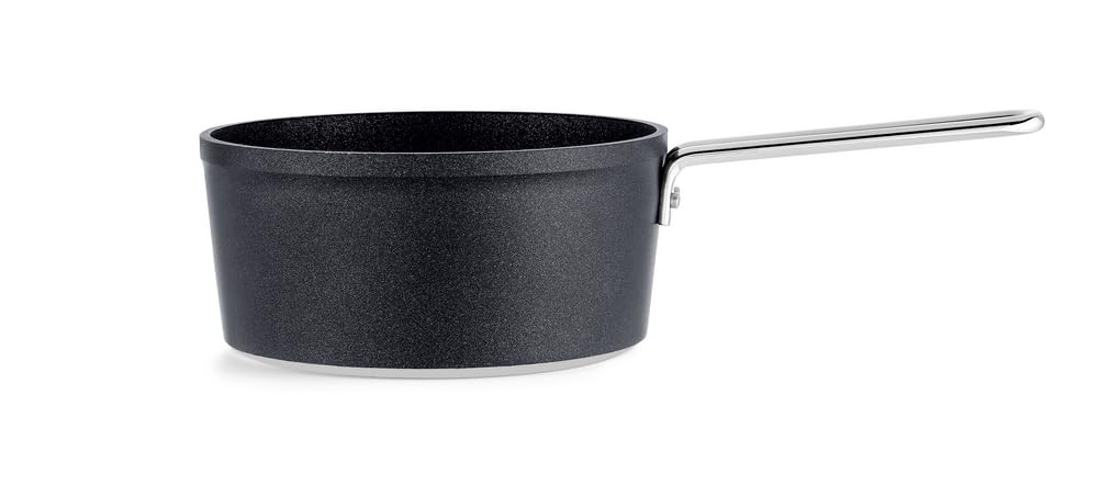 Fissler One Hand Pot 18cm Adamant Saucepan with Stainless Steel Lid Compatible with Gas Coating Made In Germany Black Japanese Fire/IH Non-Stick