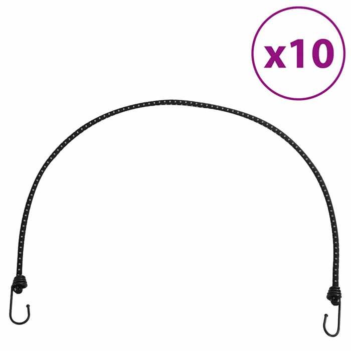 VidaXL Cordes élastiques avec bandes réfléchissantes et crochets 10pcs, cordon élastique avec crochet, sangle élastique avec 4008154