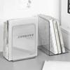 2 Pcs L-Shaped Transparent Book Ends Fall-resistant Acrylic Book Ends Clear Acrylic Bookends for Shelves Organizer