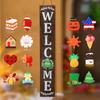 Jetec Welcome Sign for Front Door Interchangeable Wooden Welcome Porch Sign Outdoor Decoration Replaceable with 16 Seasonal Icon for Valentine's St.