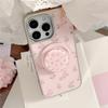 Korean for Apple 17 Promax Mobile Phone Case for IPhone 16 Magnetic 14 Pink Rose Stand 13 Hard for Huawei